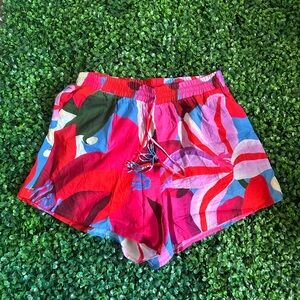 Farm Rio Watercolor Floral Organic Cotton Shorts size XL